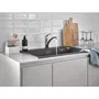 GROHE Robinet de cuisine QUICKFIX Start 30530002, rotation 140°, bec pivotant, chromé, avec flexibles 3/8" et accessoires d'installation