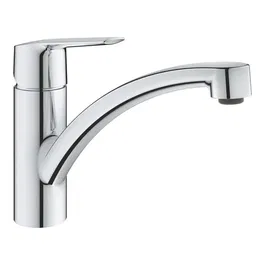 GROHE Robinet de cuisine QUICKFIX Start 30530002, rotation 140°, bec pivotant, chromé, avec flexibles 3/8" et accessoires d'installation