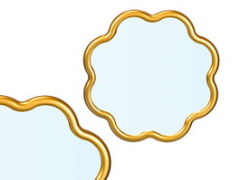 Giftdecor Miroir Forme Florale Or 40 x 40 cm (Set de 12)