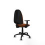 Chaise Algarra Contact permament de base Cuir écologique Marron Structure polyamide noire Accoudoir 1D Sans appui-tête Patins de chaises