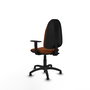 Chaise Algarra Contact permament de base Cuir écologique Marron Structure polyamide noire Accoudoir 1D Sans appui-tête Patins de chaises