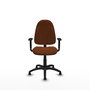 Chaise Algarra Contact permament de base Cuir écologique Marron Structure polyamide noire Accoudoir 1D Sans appui-tête Patins de chaises