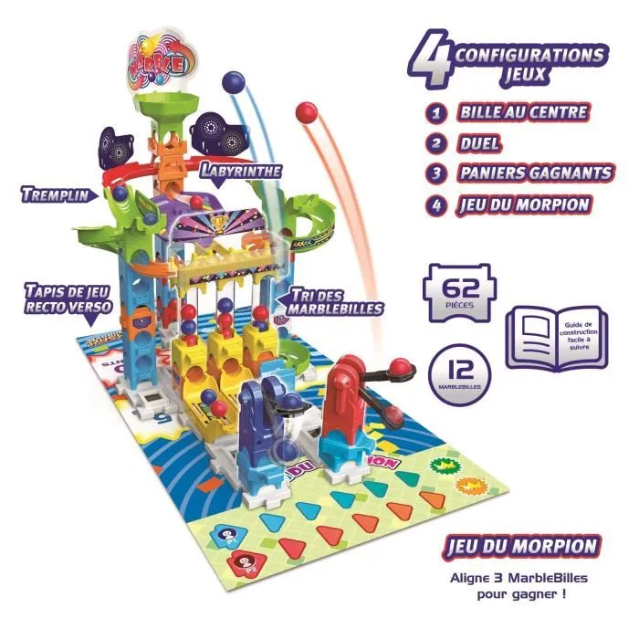 Vtech Marble Rush Gaming Set S300 - Circuit de jeu interactif de construction avec billes - 62 pièces - Pour enfants à partir de 4 ans - Version française