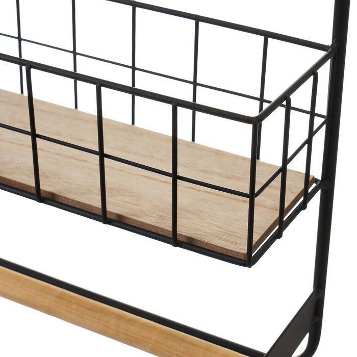 Porte-rouleaux de Cuisine Noir Naturel Fer 34 x 11 x 39 cm Porte-rouleaux de Cuisine Noir Naturel Fer 34 x 11 x 39 cm