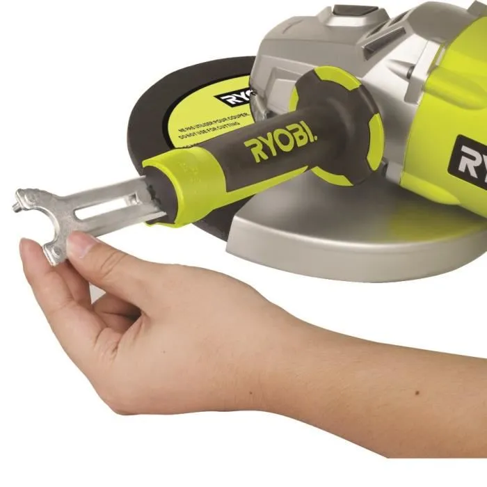 Ryobi Meuleuse d'angle 2000 W 230 mm EAG2000RS avec coffret antichocs, disque métal et clé de service