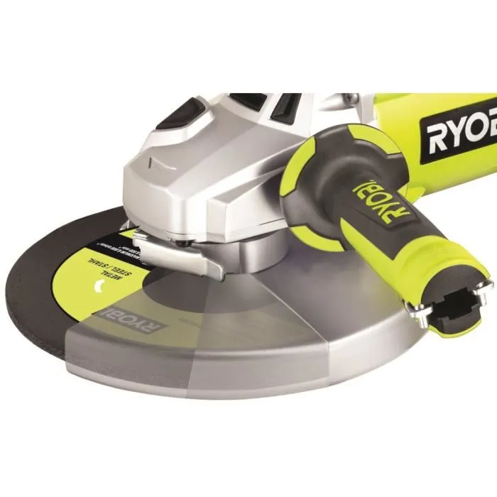 Ryobi Meuleuse d'angle 2000 W 230 mm EAG2000RS avec coffret antichocs, disque métal et clé de service