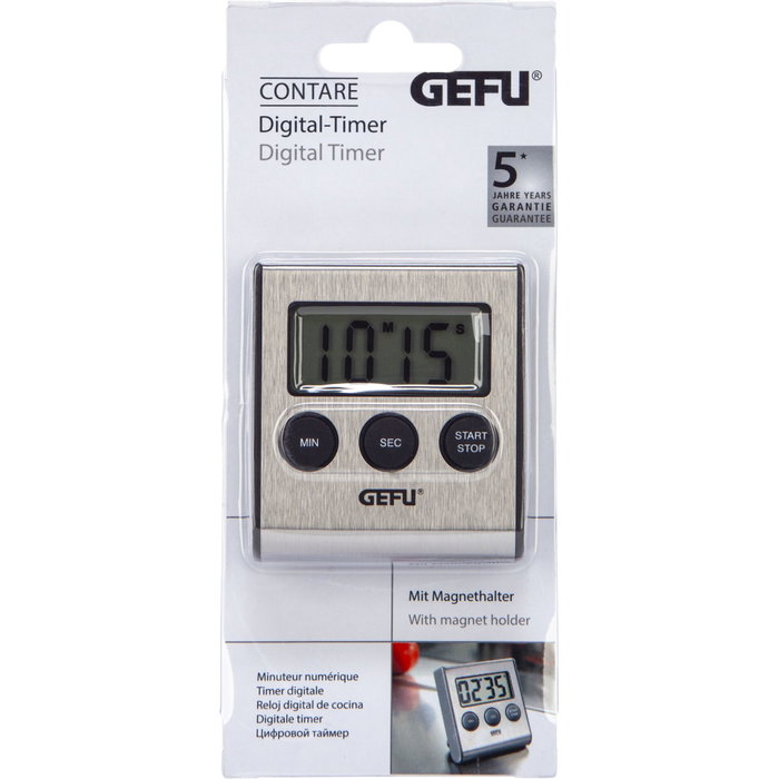 Gefu Timer Digital CONTARE Argent/Noir Gefu Timer Digital CONTARE Argent/Noir