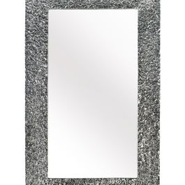 GINER Y COLOMER - Miroir avec cadre en aluminium à relief effet éclaboussures - Dimensions : 95x50 cm (verre) - Cadre 25 cm