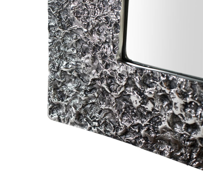 GINER Y COLOMER - Miroir avec cadre en aluminium à relief effet éclaboussures - Dimensions : 95x50 cm (verre) - Cadre 25 cm