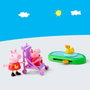 Hasbro Peppa Pig - Set de figurines Peppa et Evie au parc avec accessoires (charrette, étang, canard coulissant) - Figues articulées pour enfants dès 3 ans - Réf. G0528