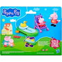 Hasbro Peppa Pig - Set de figurines Peppa et Evie au parc avec accessoires (charrette, étang, canard coulissant) - Figues articulées pour enfants dès 3 ans - Réf. G0528