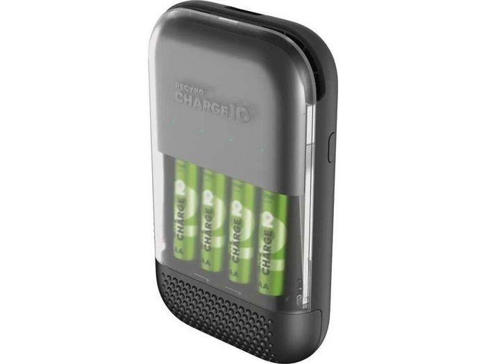 GP Charge 10 Chargeur Ultra-Rapide avec 4 Piles Rechargeables AA 1700mAh NiMH - Recharge en 10 Minutes, Mode Eco, Affichage LED, Compatible AA/AAA