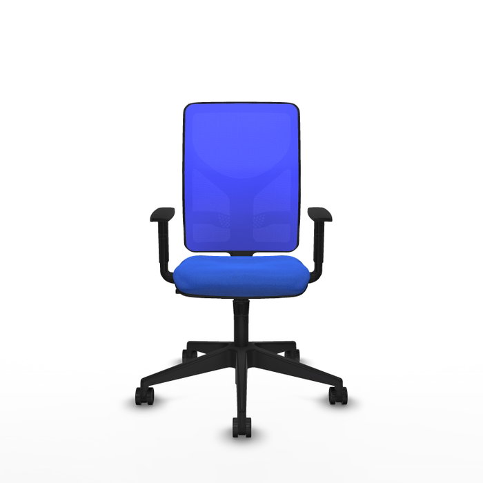 PIQUERAS Y CRESPO Chaise Motilla Synchro Bleu, Accoudoir 1D, Base pyramidale noire