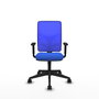 PIQUERAS Y CRESPO Chaise Motilla Synchro Bleu, Accoudoir 1D, Base pyramidale noire