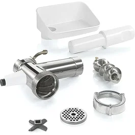 Bosch MUZS2FWW Hachoir à viande Blanc Acier satiné pour Kitchen Machine MUM Série 2 - Accessoire robot multifonction