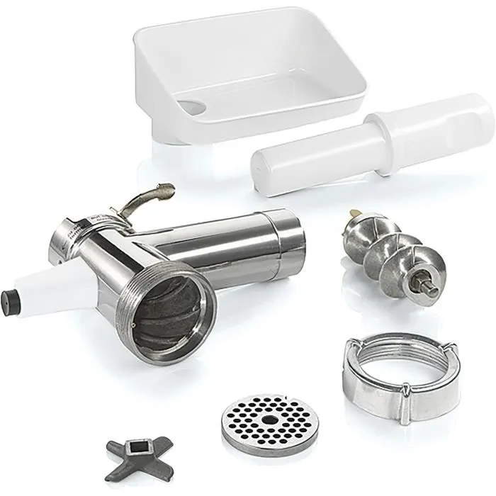 Bosch MUZS2FWW Hachoir à viande Blanc Acier satiné pour Kitchen Machine MUM Série 2 - Accessoire robot multifonction Bosch MUZS2FWW Hachoir à viande Blanc Acier satiné pour Kitchen Machine MUM Série 2 - Accessoire robot multifonction