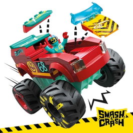 MEGA BLOKS Hot Wheels Monster Trucks Pista Derby HNG53 Mega Bloks set de construction de jouet avec rampe et cible