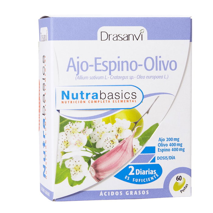 DRASANVI NUTRABASICS AJO-ESPINO-OLIVO 60 perles DRASANVI NUTRABASICS AJO-ESPINO-OLIVO 60 perles