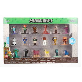 Smoby - Figurines Minecraft en métal, set de 4 minifigurines, 18 pièces au total, version espagnole/portugaise, référence W13