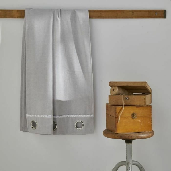 Today Rideau Charme Chambray Constance Gris clair 140 x 240 cm