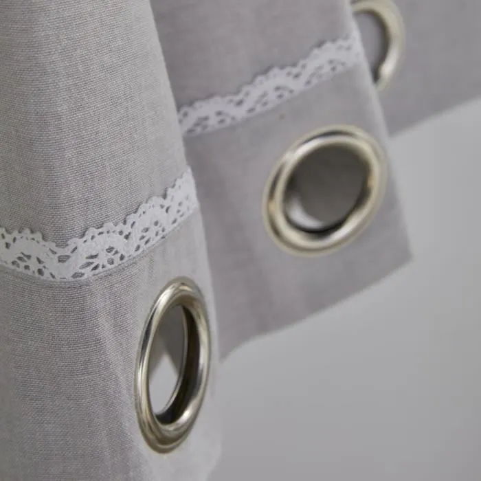 Today Rideau collection Charme - 100% Coton, Œillets Argentés, Finition Dentelle - 140 x 240 cm - Décoration Élégante et Raffinée Today Rideau collection Charme - 100% Coton, Œillets Argentés, Finition Dentelle - 140 x 240 cm - Décoration Élégante et Raffinée