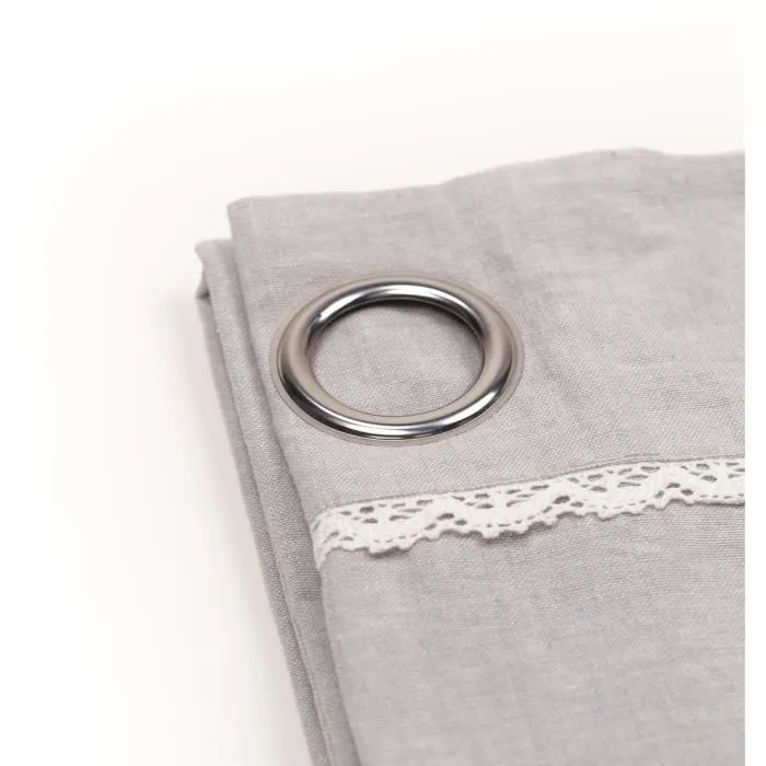 Today Rideau collection Charme - 100% Coton, Œillets Argentés, Finition Dentelle - 140 x 240 cm - Décoration Élégante et Raffinée Today Rideau collection Charme - 100% Coton, Œillets Argentés, Finition Dentelle - 140 x 240 cm - Décoration Élégante et Raffinée