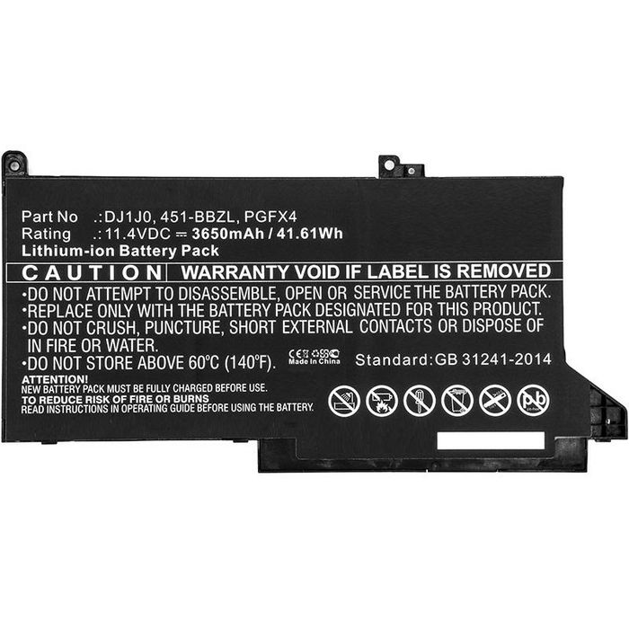 CoreParts Batterie pour Dell 41,61 Wh, 11,4 V, 3650 mAh, Noir CoreParts Batterie pour Dell 41,61 Wh, 11,4 V, 3650 mAh, Noir