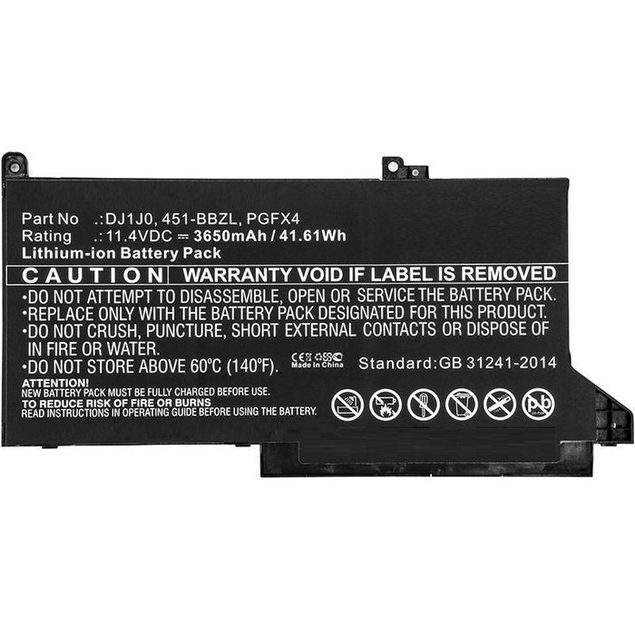 CoreParts Batterie pour Dell 41,61 Wh, 11,4 V, 3650 mAh, Noir CoreParts Batterie pour Dell 41,61 Wh, 11,4 V, 3650 mAh, Noir