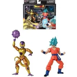 BANDAI Dragon Stars - Figurine Dragon Ball Super 17 cm Golden Freezer vs Super Saiyan Blue Goku, 16 points d'articulation, Pack de Combat
