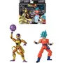 BANDAI Dragon Stars - Figurine Dragon Ball Super 17 cm Golden Freezer vs Super Saiyan Blue Goku, 16 points d'articulation, Pack de Combat