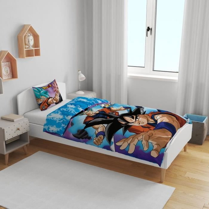 Dragon Ball Z Parure de lit Son Goku vs Goku Rosé en microfibre, 140 x 200 cm