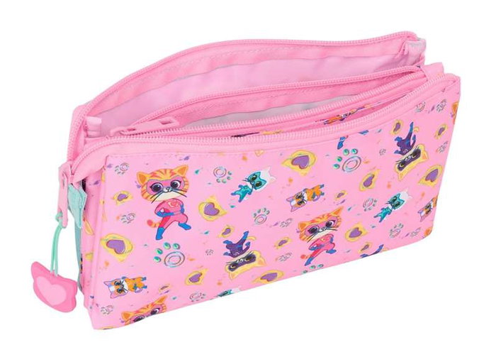 Safta Portatodo Triple Superkitties - Coffret de rangement à 3 compartiments pour enfants, 22 x 12 x 3 cm Safta Portatodo Triple Superkitties - Coffret de rangement à 3 compartiments pour enfants, 22 x 12 x 3 cm