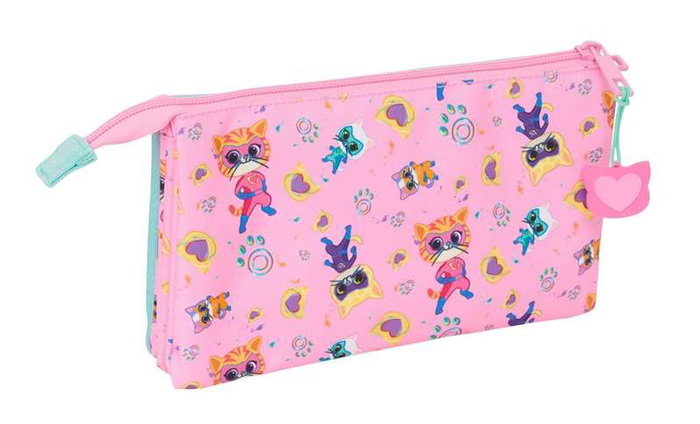 Safta Portatodo Triple Superkitties - Coffret de rangement à 3 compartiments pour enfants, 22 x 12 x 3 cm Safta Portatodo Triple Superkitties - Coffret de rangement à 3 compartiments pour enfants, 22 x 12 x 3 cm