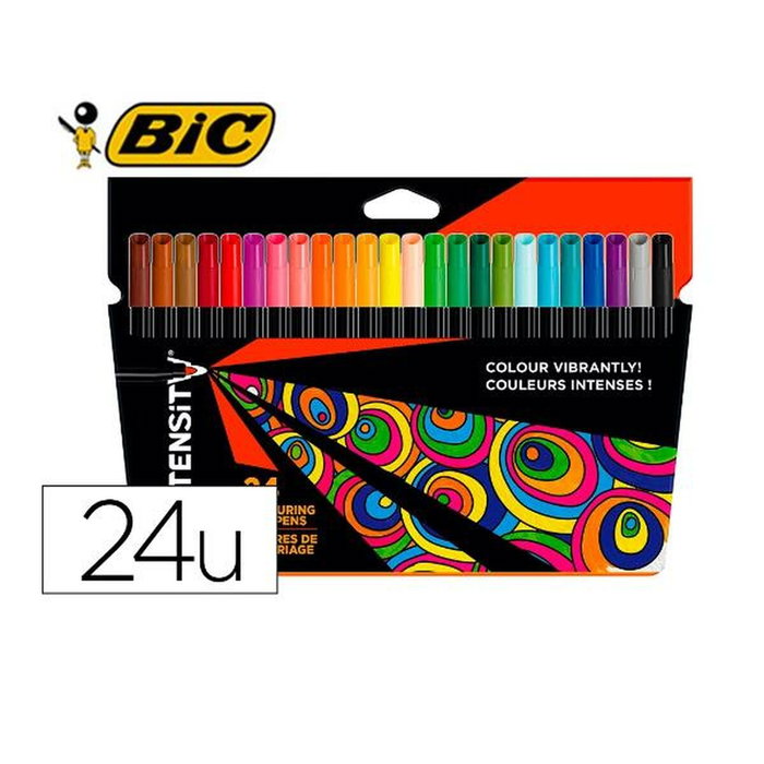 Ensemble de Marqueurs Bic 978035 Noir Multicouleur 24 Pièces