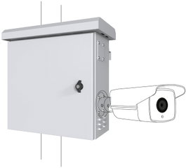 Lanview Mini Classic Armoire CCTV montée sur poteau pour 4 caméras