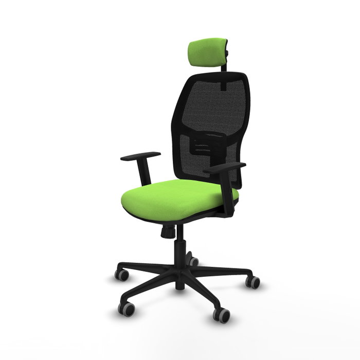 PIQUERAS Y CRESPO Chaise Alfera Synchro Vert pistache et Noir avec Appui-tête 2D et Accoudoirs 1D PIQUERAS Y CRESPO Chaise Alfera Synchro Vert pistache et Noir avec Appui-tête 2D et Accoudoirs 1D