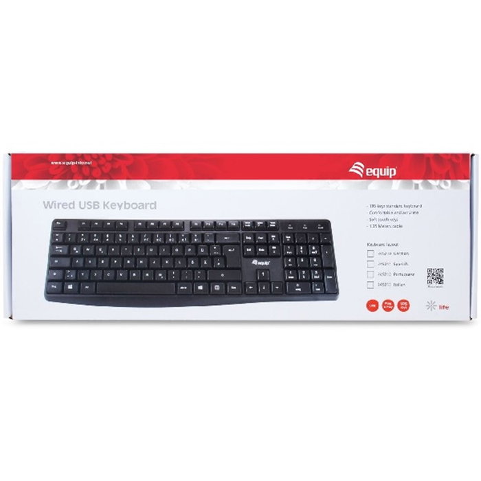 Equip Clavier USB Filaire 105 Touches Format Standard Noir - Longueur de Câble 1,35 m Equip Clavier USB Filaire 105 Touches Format Standard Noir - Longueur de Câble 1,35 m