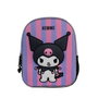 Toybags Mochila Sac à dos préscolaire 3D Kuromi avec poche latérale, intérieur entièrement doublé - 10 x 21 x 8 cm