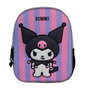 Toybags Mochila Sac à dos préscolaire 3D Kuromi avec poche latérale, intérieur entièrement doublé - 10 x 21 x 8 cm