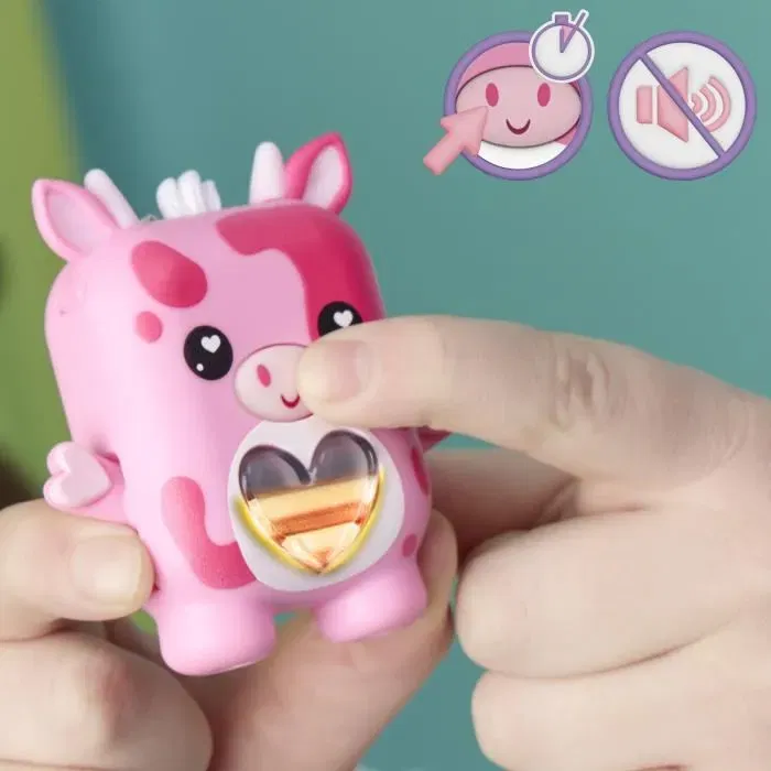 Hasbro Nano-mals Mootilda - Vache rose, compagnon électronique interactif pour enfants, 70+ réactions, jouet de poche, dès 5 ans