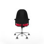 PIQUERAS Y CRESPO Chaise de bureau Algarra, Tissu Rouge, Accoudoirs 2D