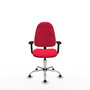 PIQUERAS Y CRESPO Chaise de bureau Algarra, Tissu Rouge, Accoudoirs 2D