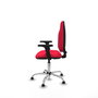 PIQUERAS Y CRESPO Chaise de bureau Algarra, Tissu Rouge, Accoudoirs 2D