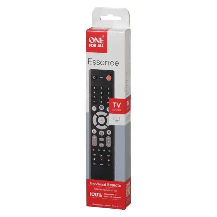 One For All Télécommande universelle URC1212 Essence Basic TV - Compatible toutes marques - Fonction Learning - Programmation SimpleSet - 100% verte