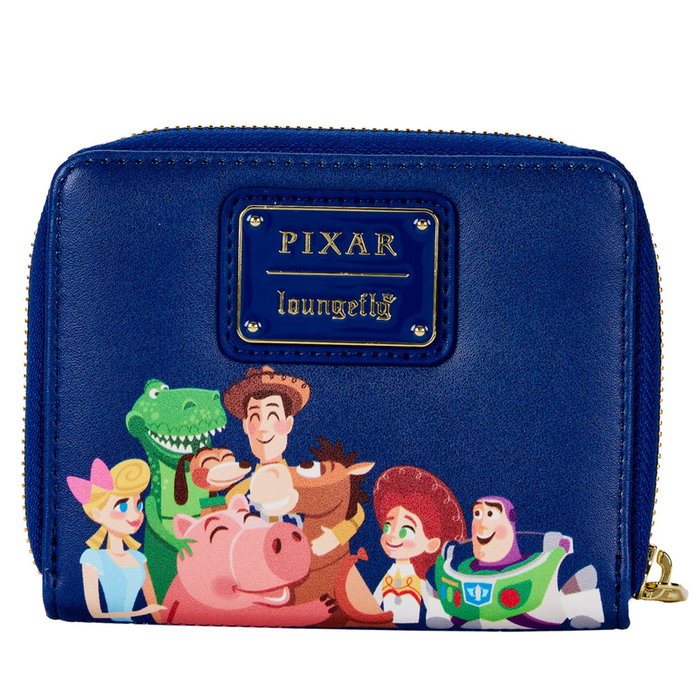 Loungefly Portefeuille Zip Around Disney Toy Story Woody avec Bo Peep, cuir végétalien, 5x4 pouces