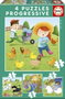 EDUCA Puzzle Progressif Animaux de la Ferme 6-9-12-16 pièces