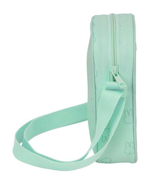 Safta Bolso bandoulière réfléchissant et imperméable Miffy "Menthe" 16x18x4 cm pour enfant dès 3 ans