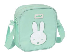 Safta Bolso bandoulière réfléchissant et imperméable Miffy "Menthe" 16x18x4 cm pour enfant dès 3 ans