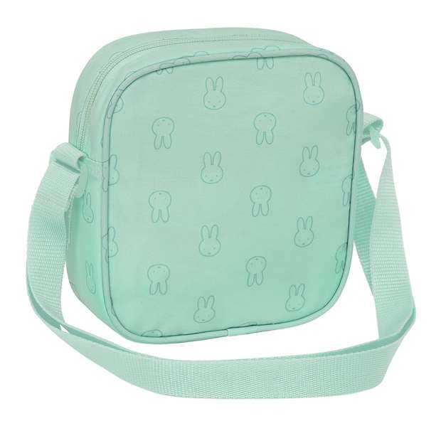 Safta Bolso bandoulière réfléchissant et imperméable Miffy "Menthe" 16x18x4 cm pour enfant dès 3 ans