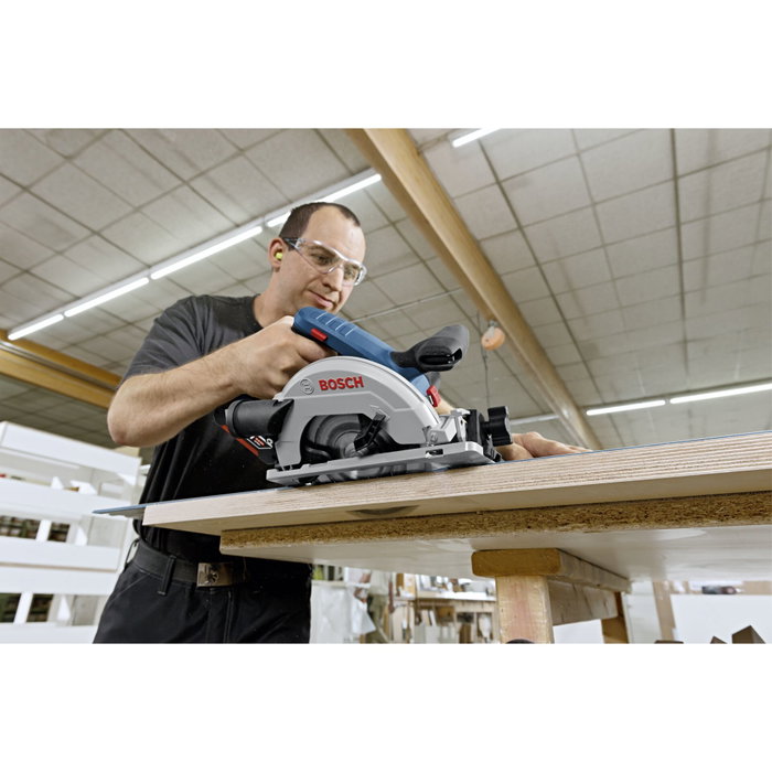 Bosch Professional GKS 18V-57 G Scie circulaire sans fil avec 2 batteries 4,0 Ah, chargeur GAL 18V-40 et L-BOXX